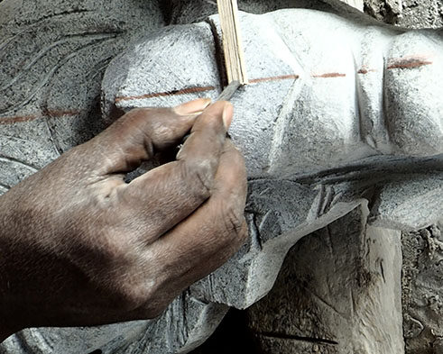 Art photography: Italo Giardina:N. Varatharajan (sculptor of traditional iconography at the stone garden)