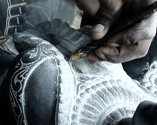 Art photography: Italo Giardina:N. Varatharajan (sculptor of traditional iconography at the stone garden)